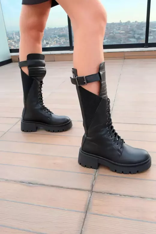 Kadın Siyah Hakiki Deri Çizme