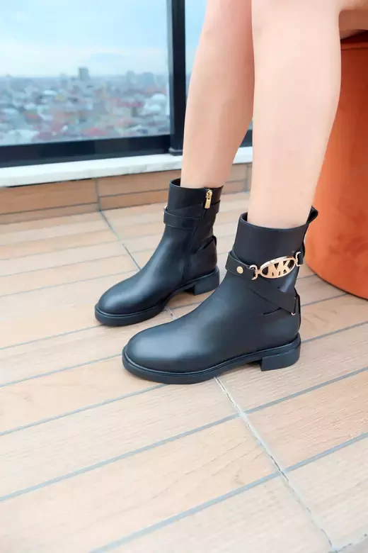 Kadın Siyah Hakiki Deri Bot