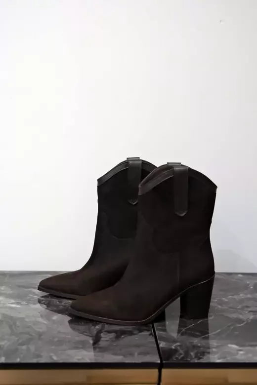 Kadın Kahve Süet Hakiki Deri Dallas Bot