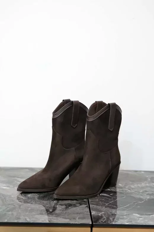 Kadın Kahve Süet Hakiki Deri Dallas Bot