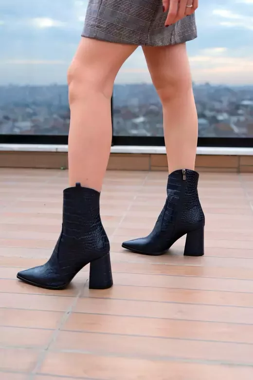 Kadın Vizon Hakiki Kroko Deri Bot