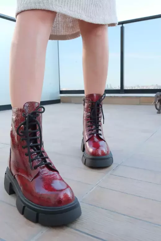 Kadın Bej Hakiki Deri Bot