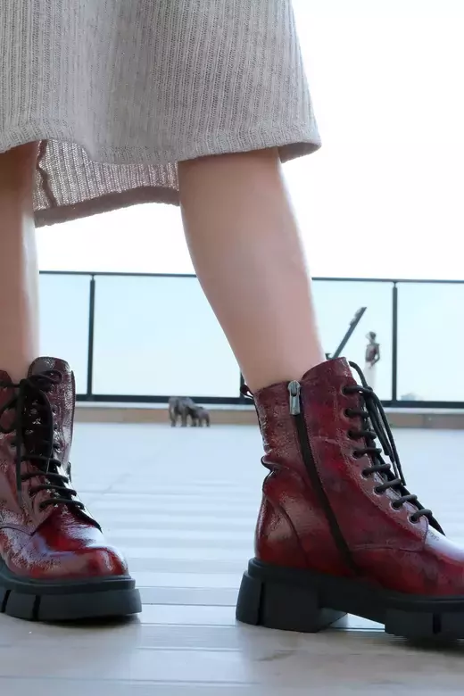 Kadın Bej Hakiki Deri Bot