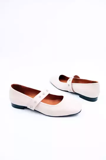 Kadın Hakiki Deri Babet Bej