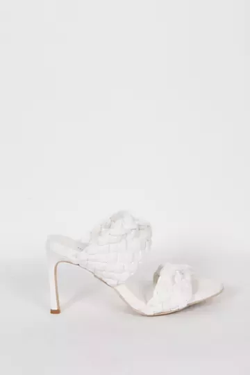 Bottega Beyaz Topuklu Terlik