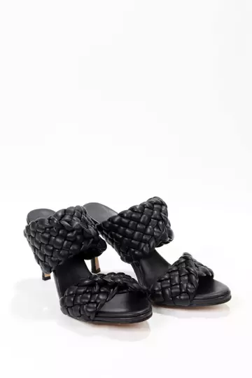 Bottega Beyaz Topuklu Terlik