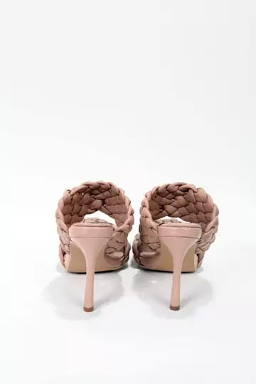 Bottega Beyaz Topuklu Terlik