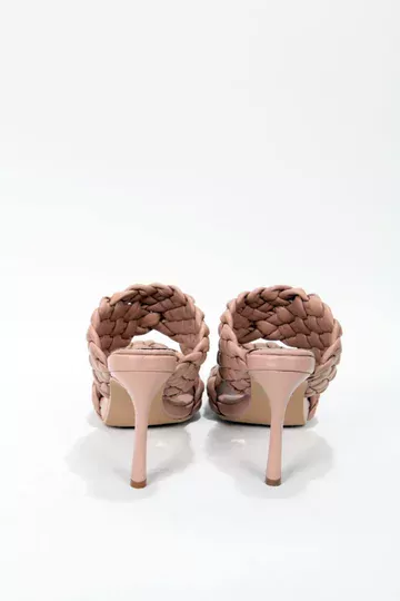 Bottega Beyaz Topuklu Terlik