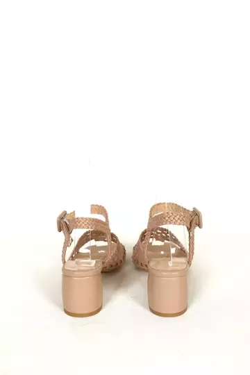 Kadın Topuklu Örgülü Sandalet