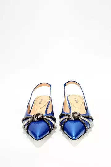 Kadın Mavi Rugan Toka Detaylı Ayakkabı