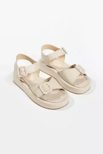 Kadın Hakiki Deri Sandalet Bej