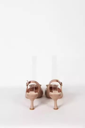 Kadın Pudra Toka Detaylı Topuklu Ayakkabı