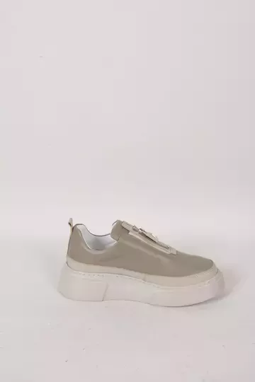 Kadın Deri Sneaker Haki Yeşil