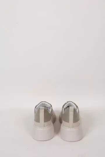 Kadın Deri Sneaker Haki Yeşil