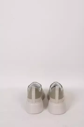 Kadın Deri Sneaker Haki Yeşil