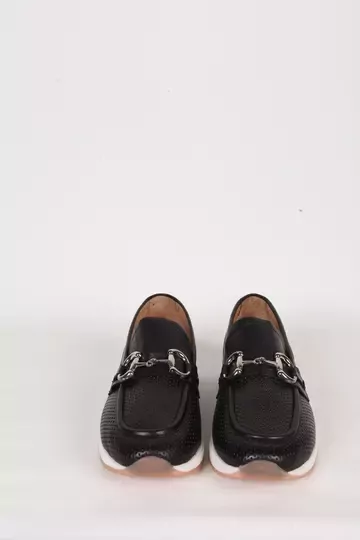 Kadın Siyah Hakiki Deri Loafer