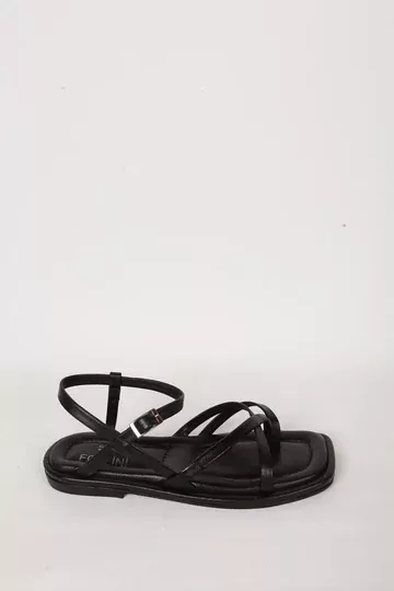 Kadın Siyah Hakiki Deri Sandalet