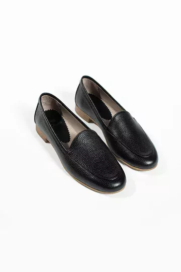 Kadın Hakiki Deri Babet Siyah