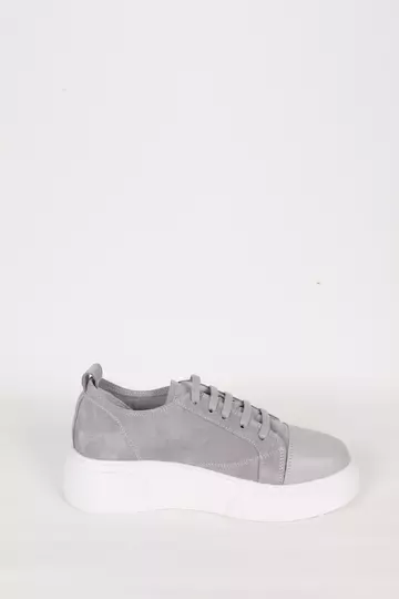 Kadın Deri Sneaker Gri