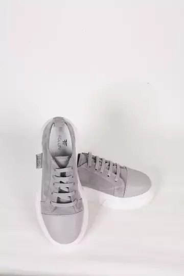 Kadın Deri Sneaker Gri