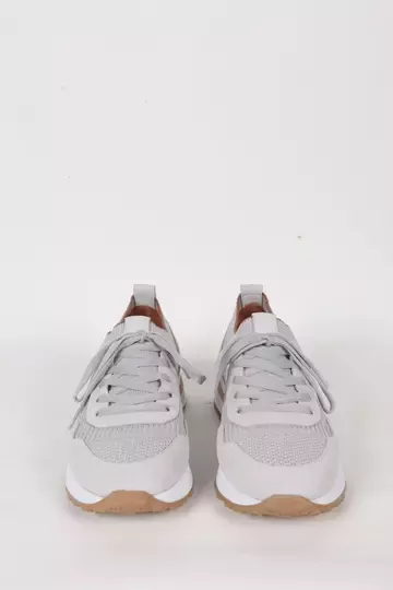 Kadın Buz Mavisi Hakiki Deri Sneaker Spor Ayakkabı