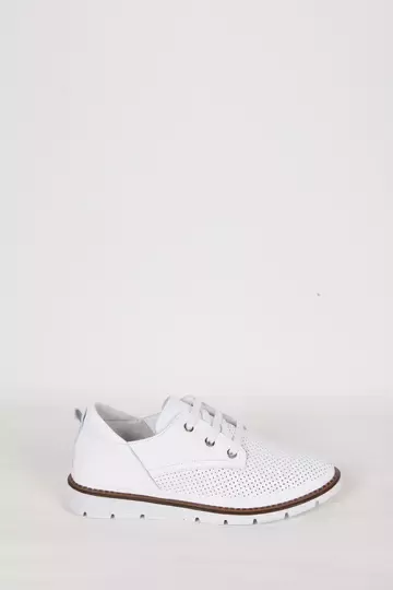 Kadın Yeşil Deri Sneaker Spor Ayakkabı