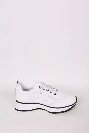 Kadın Beyaz Hakiki Deri Sneaker Spor Ayakkabı