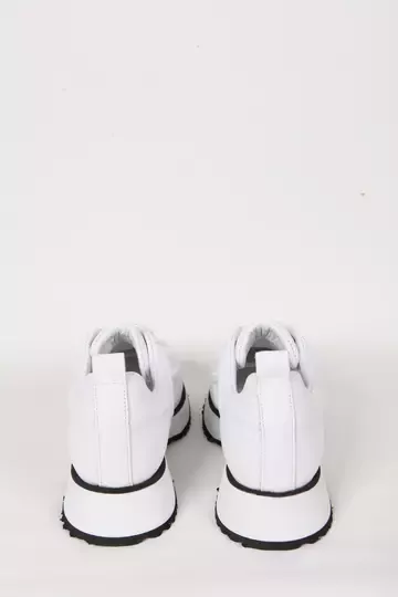 Kadın Beyaz Hakiki Deri Sneaker Spor Ayakkabı