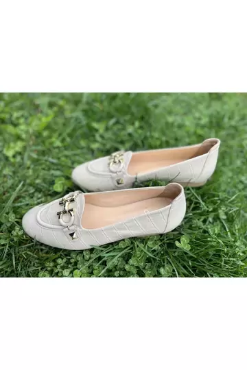 Kadın Ten Rengi Hakiki Deri Babet