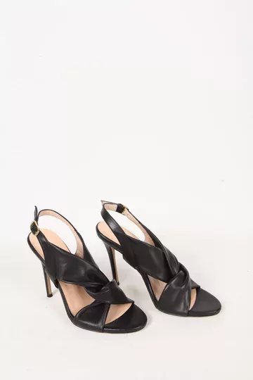 Kadın Deri Ayakkabı Topuklu Siyah