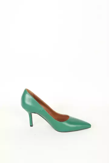 Kadın Yeşil Hakiki Deri Stiletto