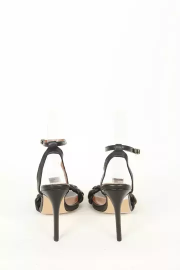 Kadın Topuklu Detay Örgülü Sandalet