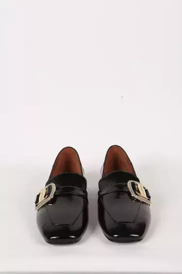 Kadın Deri Ayakkabı Siyah Rugan