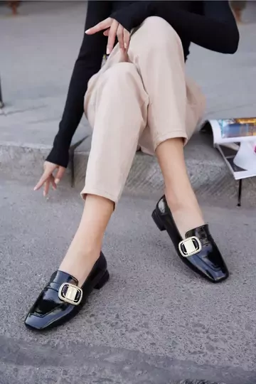 Kadın Deri Ayakkabı Siyah Rugan