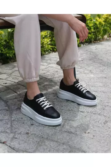 Kadın Deri Sneaker Vizon