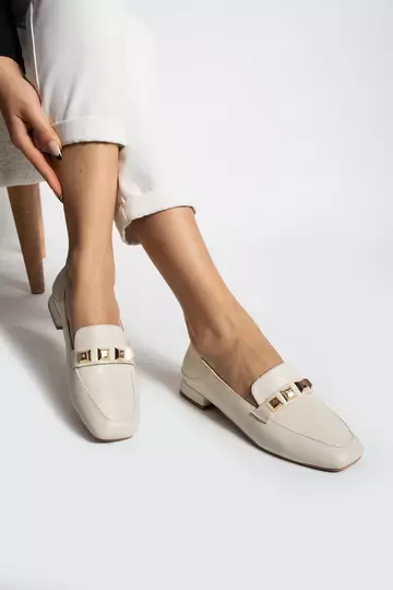 Kadın Deri Babet Aksesuar Detaylı