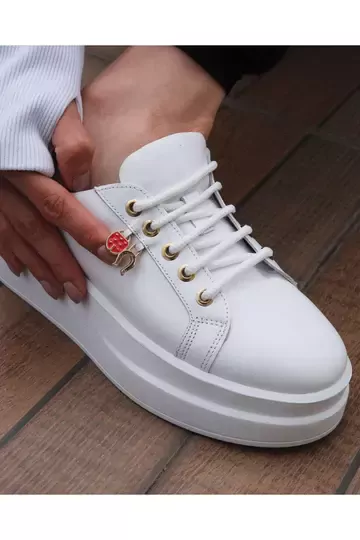 Kadın Hakiki Deri Aksesuar Detaylı Sneaker