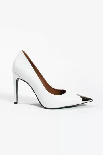 Kadın Deri Stiletto Burun Detaylı