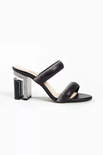 Kadın Hakiki Deri Taş Ve Topuk Detaylı Terlik