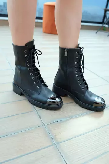 Kadın Hakiki Deri Aksesuar Detaylı Bot