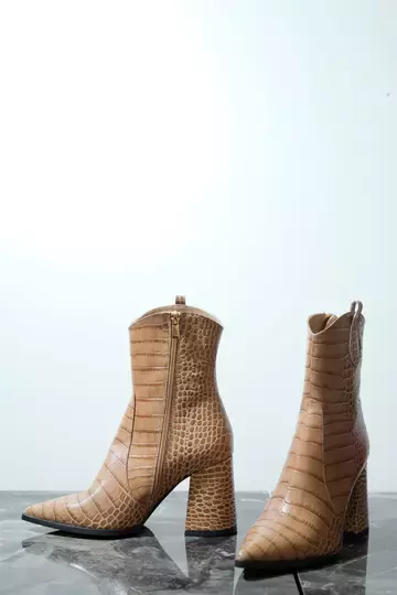 Kadın Vizon Hakiki Kroko Deri Bot