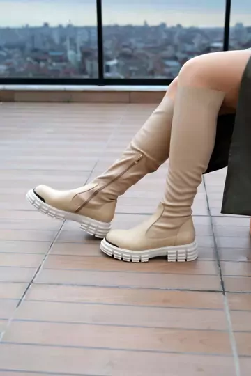 Kadın Deri Çizme Streç