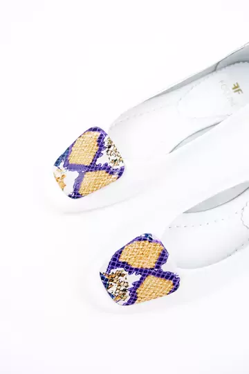 Kadın Hakiki Deri Babet Beyaz