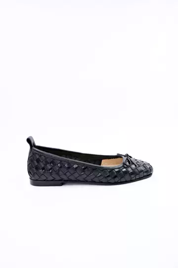 Kadın Hakiki Deri Babet Siyah