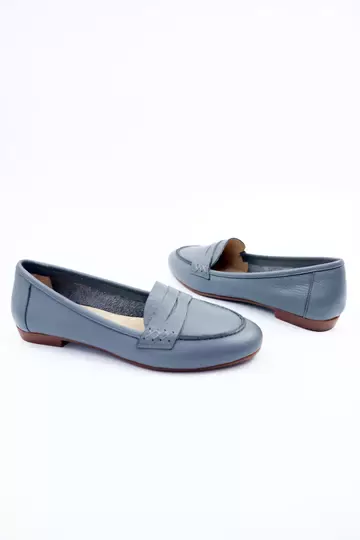 Kadın Hakiki Deri Babet Gri