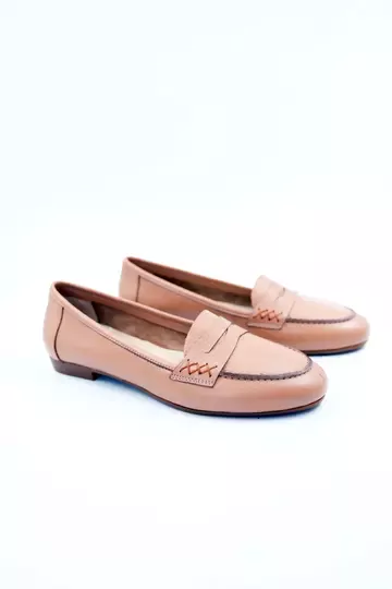 Kadın Hakiki Deri Babet Taba