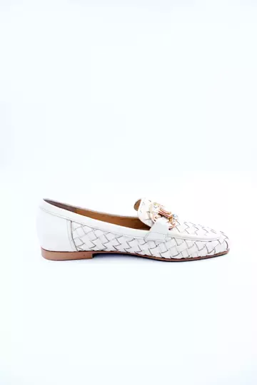 Kadın Hakiki Deri Babet Krem