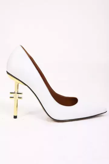 Kadın Deri Stiletto Gold