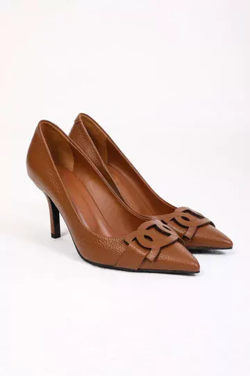 Kadın Deri Stiletto Taba