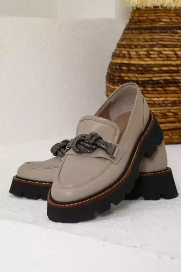 Kadın Taba Loafer Aksesuar Detaylı